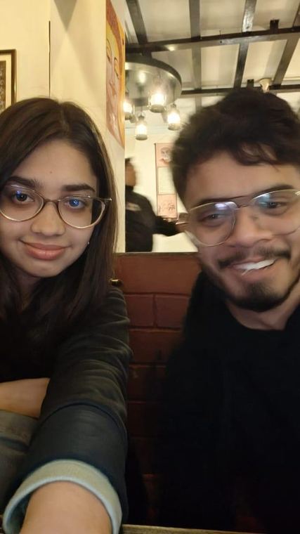Us at a cafe