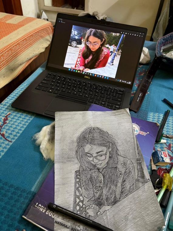 Pencil sketch of Aditi